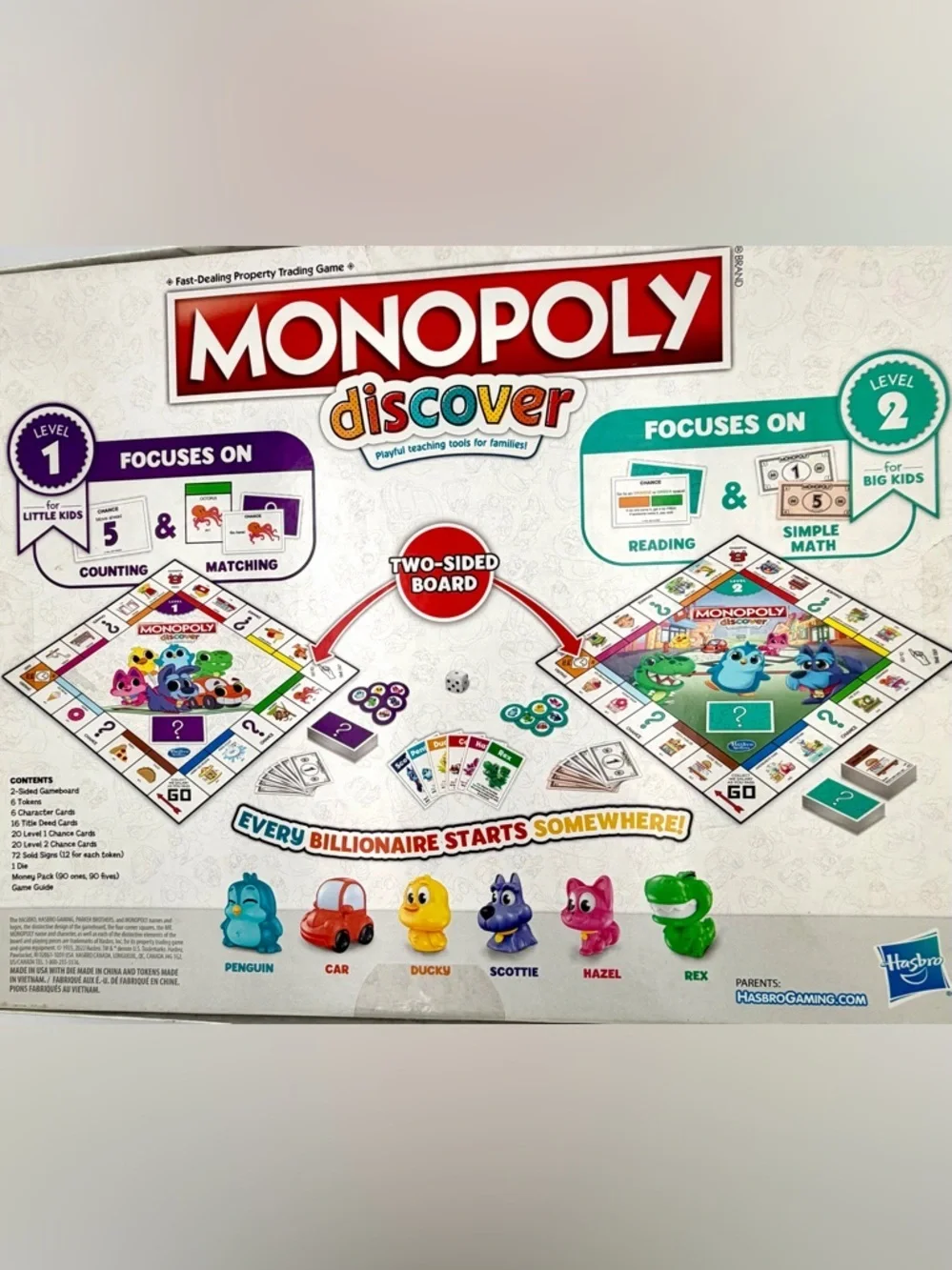 Hasbro Monopoly Discover Board Game - Red, Blue, Green, Purple